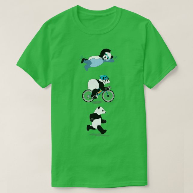 Triathlon Panda Blue Classic TShirt (Design devant)