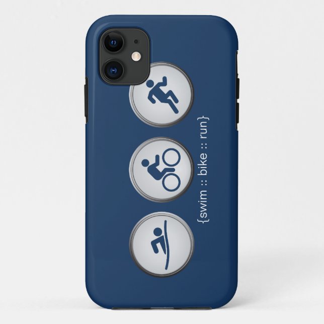 Triathlon Swim-Bike-Run iPhone 5 Coque (marine) (Dos)