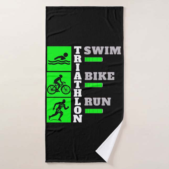 Triathlon Triumph : Baignade, Vélo, Course acesspo (Serviette de bain)