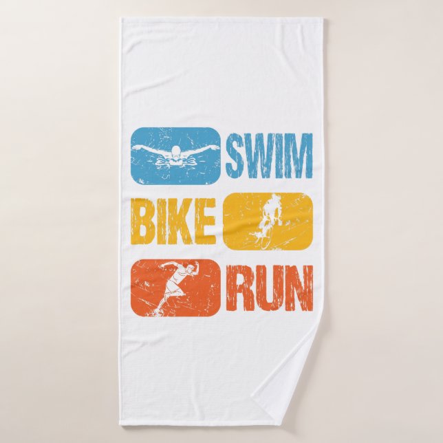 Triathlon vintage - Course à vélo de natation (Serviette de bain)
