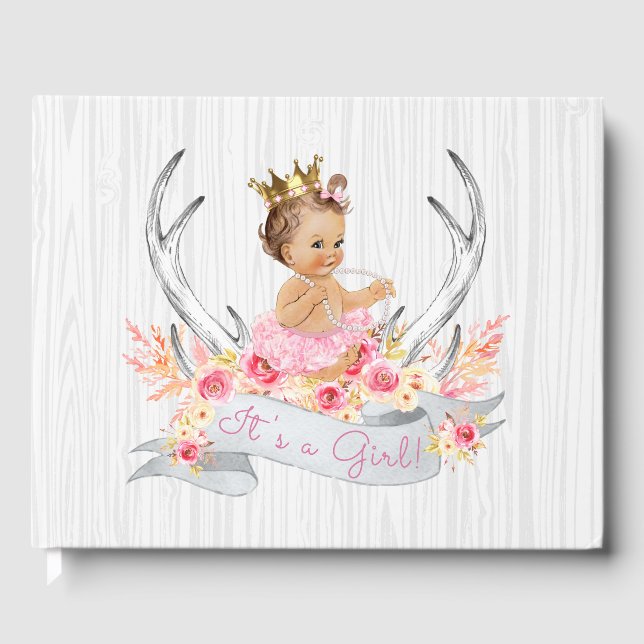 Tribal Antler Boho Princess Baby shower Livre d'or (Recto)