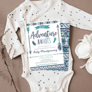 Tribal Arrows Adventure Boy Baby shower Invitation
