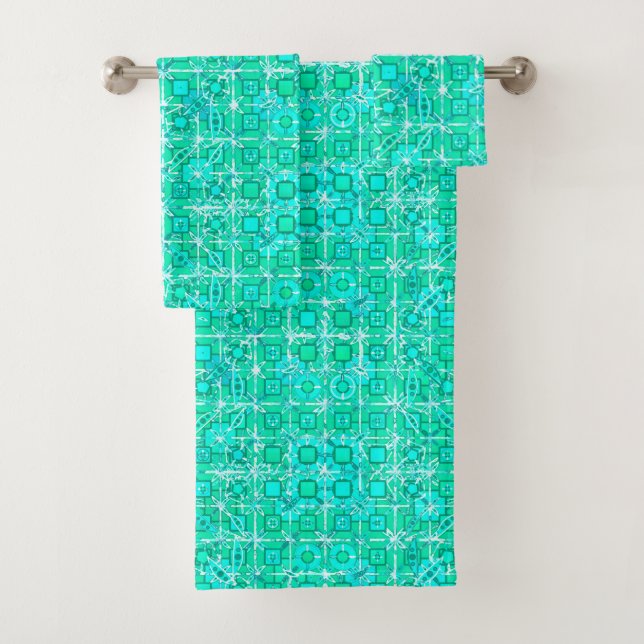 Tribal Batik - aqua et turquoise avec blanc (En situation)