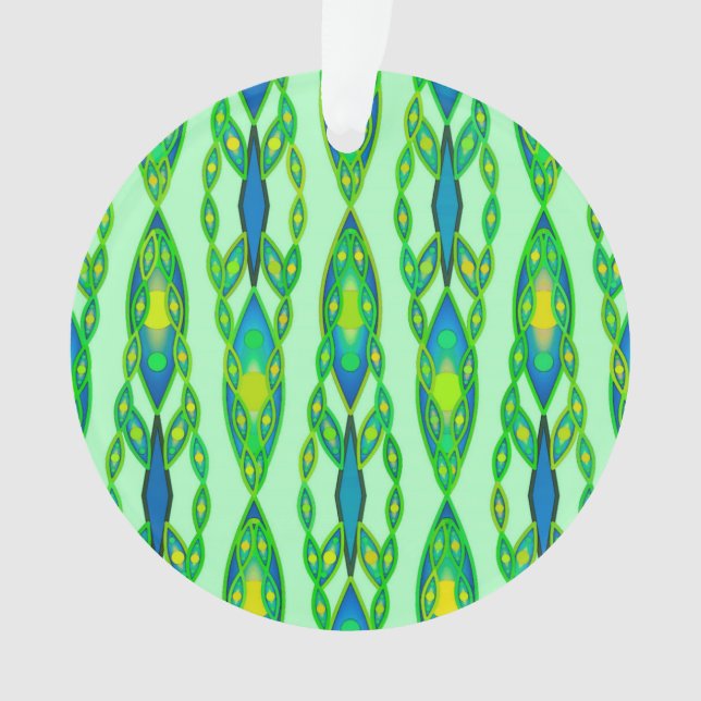 Tribal Batik - Mint, Emerald Green et Blue (devant)