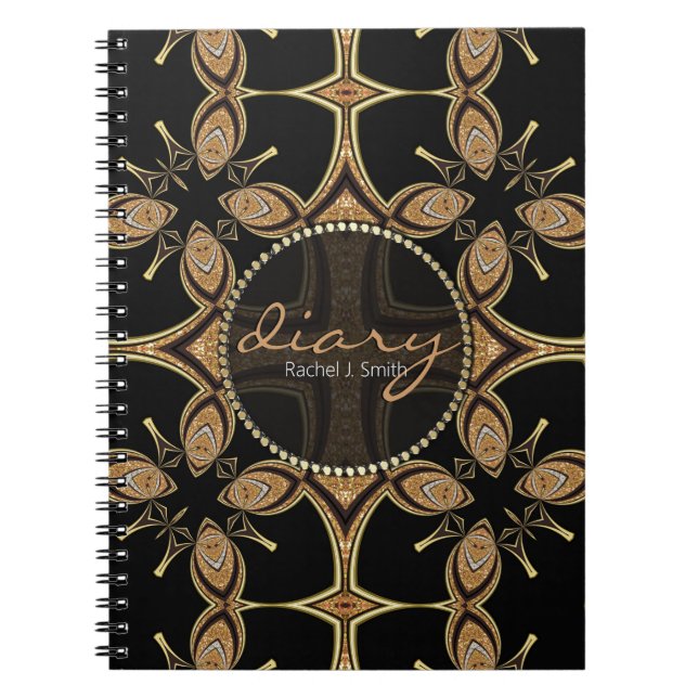Tribal Batik Papillon Black Gold Carnet journal (Devant)