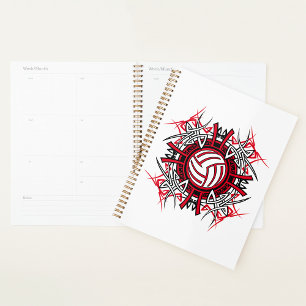 Tribal de volleyball Mandala Sports rouges et noir