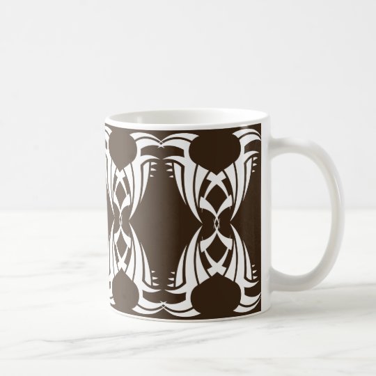 Tribal mug 12 white over brown