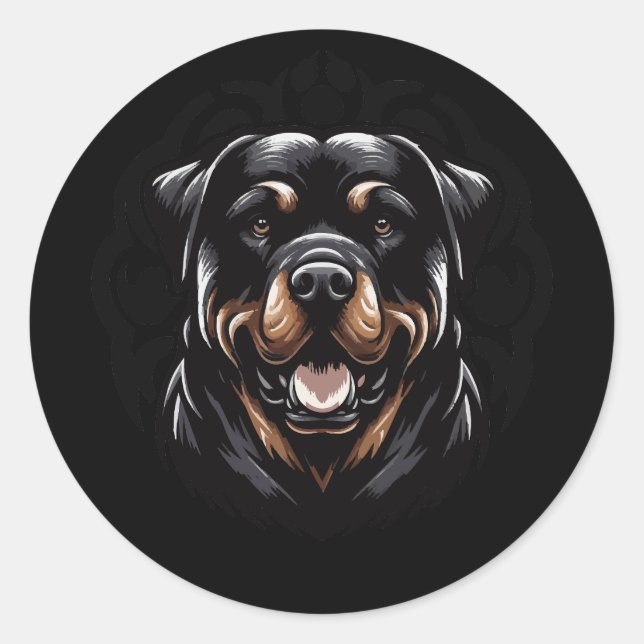 Tribal Rottweiler Sticker – Fierce & Loyal (Devant)