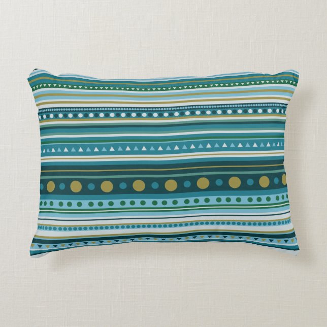 Tribal Turquoise Bleu  Motif Accent Coussin (Devant)