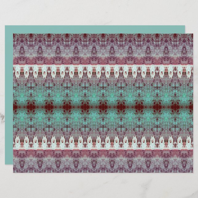 Tribal Western Motif Turquoise Bull Cow Skull Pays (Devant / Derrière)