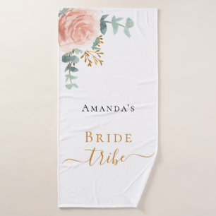 Tribe de mariée rose or floral eucalyptus verdure