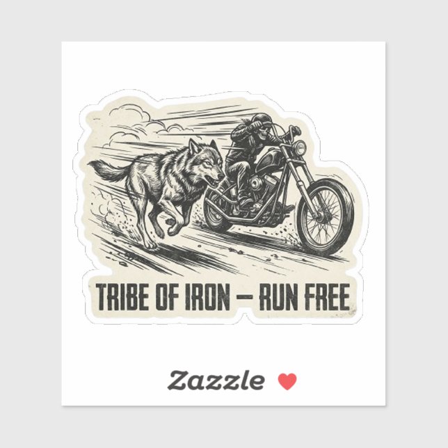 Tribu de Iron Run Free Wolf Autocollant (Feuille)