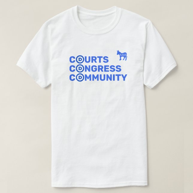 Tribunaux, Congrès, T-shirt communautaire (Design devant)