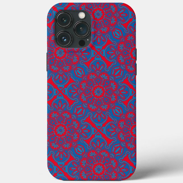 Tribus coque iphone bleu et rouge (Verso)
