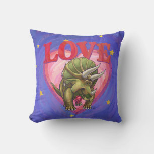 Triceratops Love Coussin de message personnalisé
