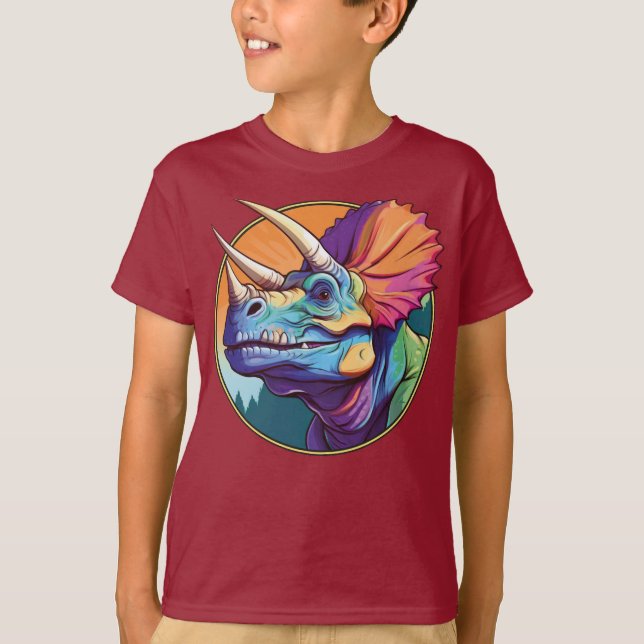 Tricératops - T-shirt classique Dinosaur Tee (Devant)