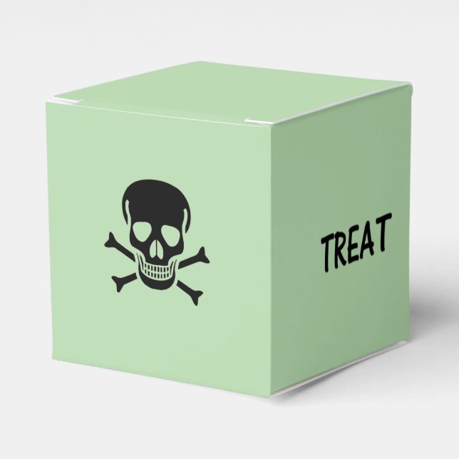 Trick de crâne noir Traiter ballotins carrés verts (Verso)