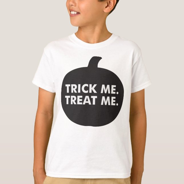 Trick Me Treat Me, T-shirt noir blanc (Devant)