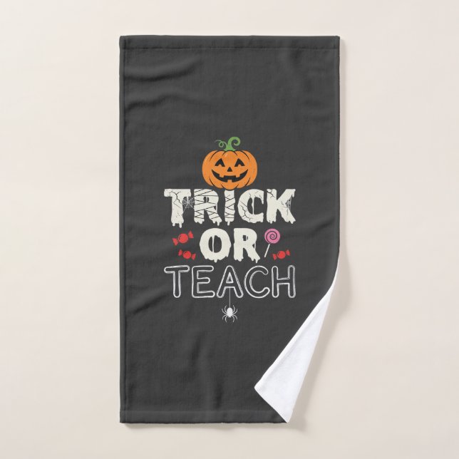Trick or Teach Halloween Teacher Design (2)_1 (Serviette à main)