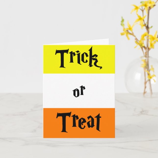 Trick or Treat, Carte de vœux Halloween (Fleur jaune)