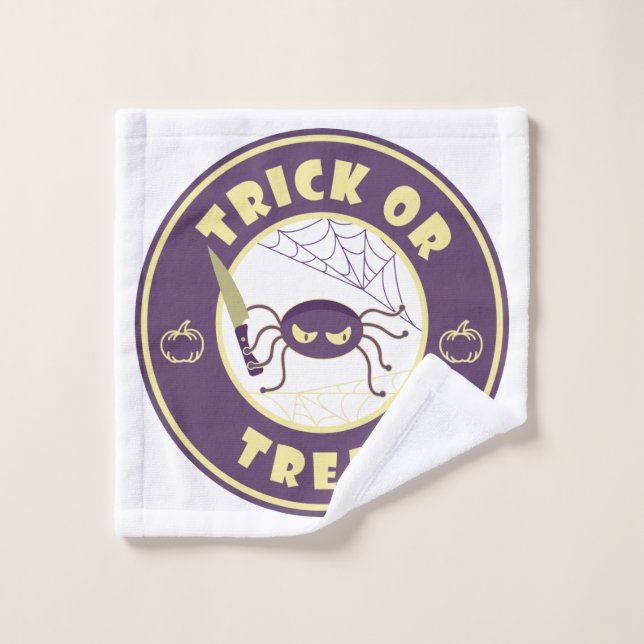 Trick or treat halloween araignée Starbucks style (Gant de toilette)