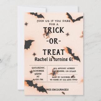Trick or Treat, Halloween Bats Invitation