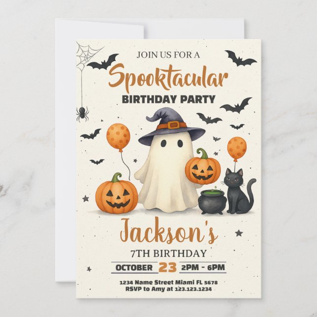 Trick or Treat Halloween Invitation d'anniversaire (Devant)