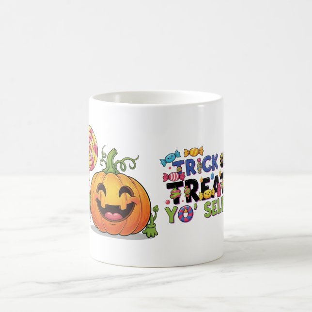 Trick or Treat Yo'Self Funny Halloween Café Mug (Centre)