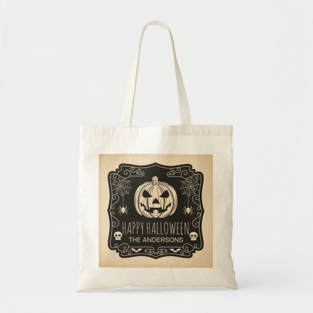 Trick ou traitement d'Halloween personnalisé | SAC (Devant)