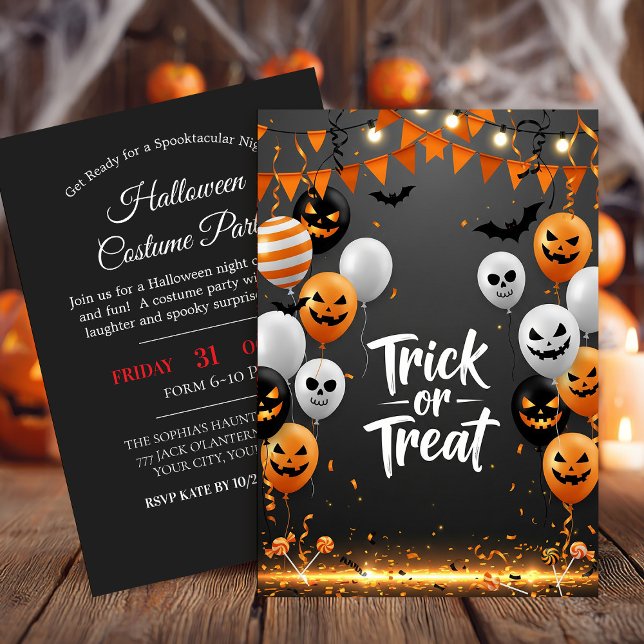 Trick ou traitement Invitation de fête d'Halloween (Créateur téléchargé)