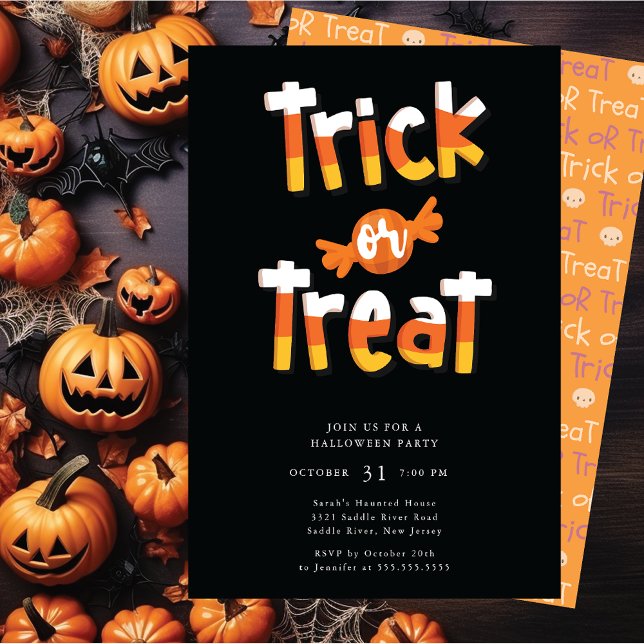 Trick ou traitement Invitation de fête d'Halloween (Créateur téléchargé)