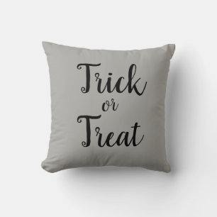 Trick ou traitement Oreiller gris d'Halloween