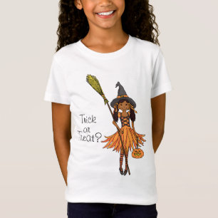 Trick ou traitement ? T-shirt fille noire d'Hallow