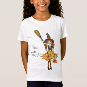 Trick ou traitement ? T-shirt fillette Halloween