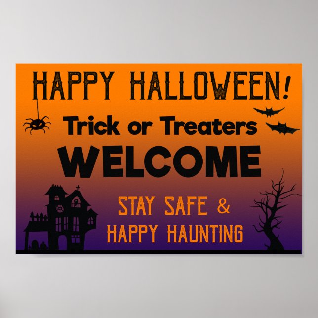 Trick ou Traitements Bienvenue Halloween Poster (Devant)