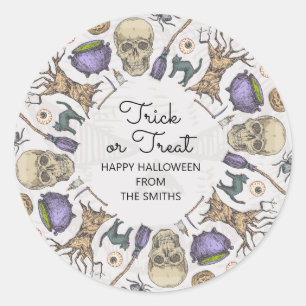Trick ou traiter Halloween Favoriser le Sticker de