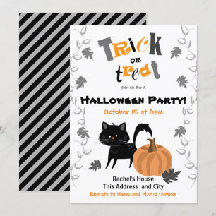 Trick ou traiter les invitations de fête d'Hallowe