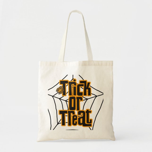 Trick ou traiter toile d'araignée sac Halloween (Devant)