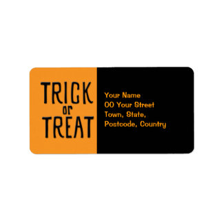Trick ou Treat black Étiquette de adresse