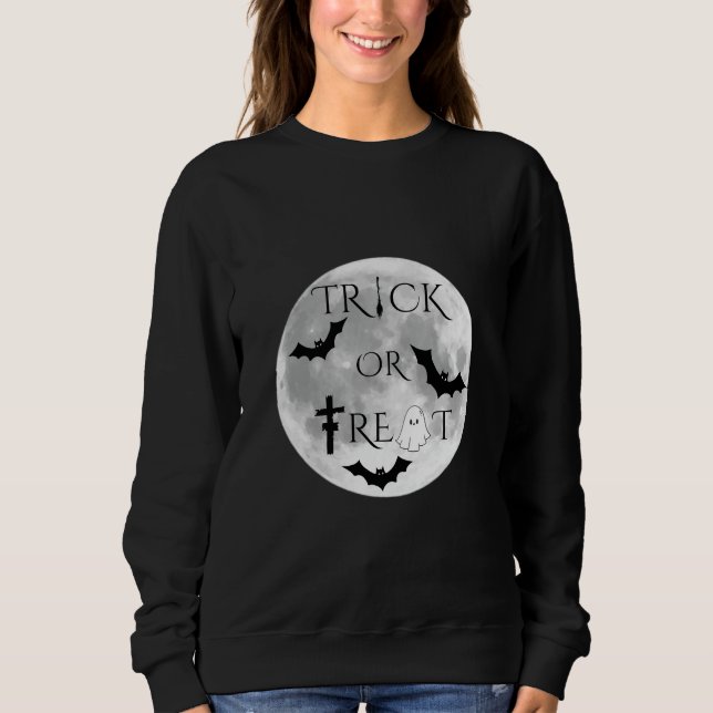 Trick ou Treat Cute Halloween design Sweatshirt (Devant)
