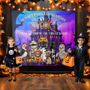 Trick ou Treat éffrayant fond de tapisserie d'Hall