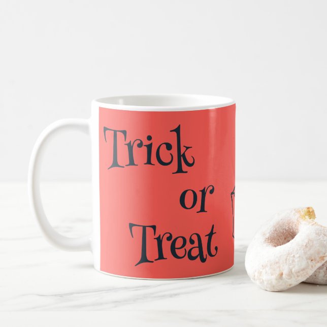 Trick ou Treat Friendly Ghost Orange Mug (Avec donut)