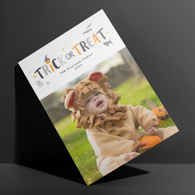 Trick ou Treat mignon Carte photo d'Halloween (Créateur téléchargé)