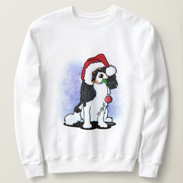 Tricolor Cavalier Espagnol Sweatshirt de Noël (Design devant)