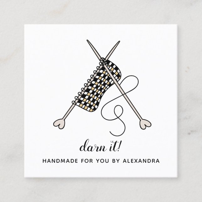 Tricot Crochet Aiguille Carte de visite artisanal (Devant)