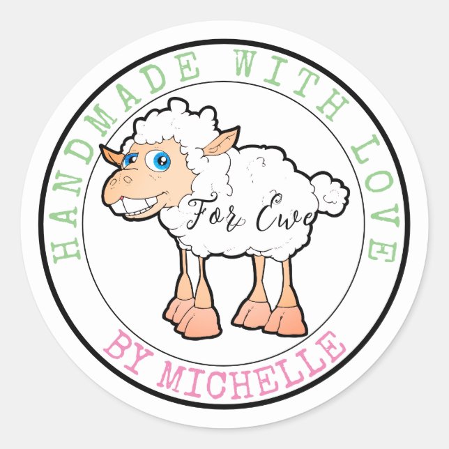 Tricot Fait À La Main Avec Stickers Mouton Amoureu (Devant)