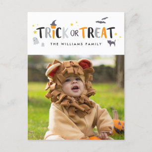 Tricoter ou traiter le Carte photo d'Halloween