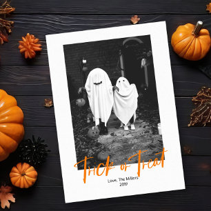 Tricoter ou traiter le Carte photo d'Halloween