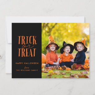 Tricoter ou traiter le Carte photo d'Halloween
