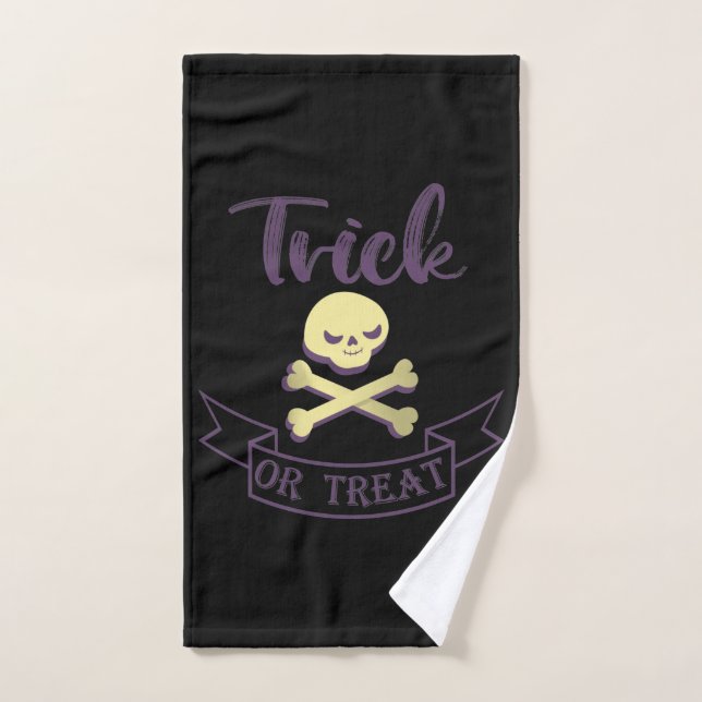 Tricoter ou traiter les os croisés du crâne Ruban  (Serviette à main)